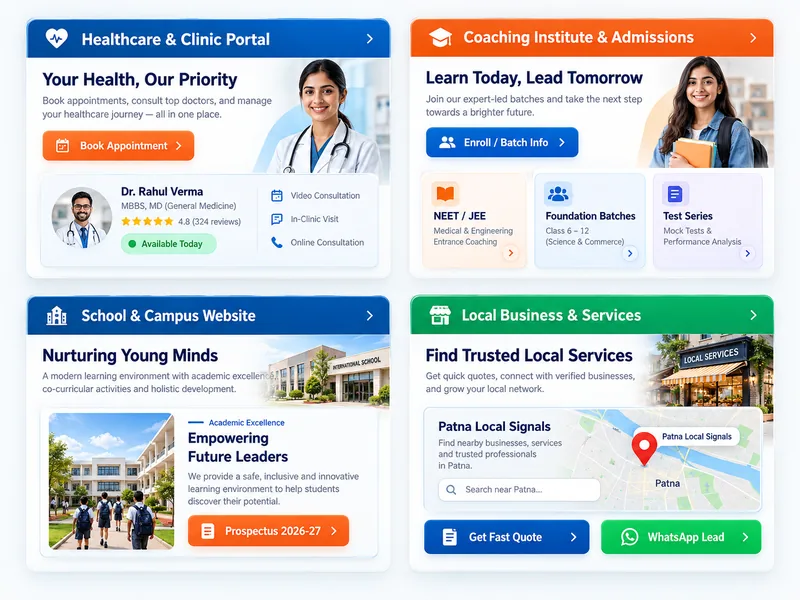 Website design and development company in Patna building business websites for clinics, schools and local businesses